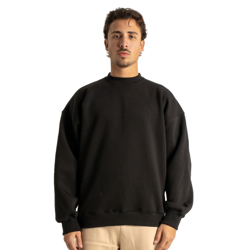 Drop Shoulder Crewneck - Black