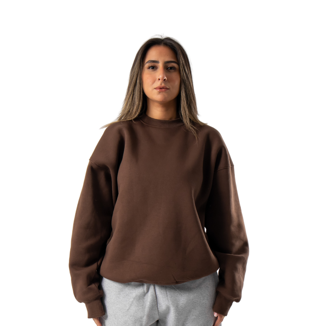 Drop Shoulder Crewneck - Brown