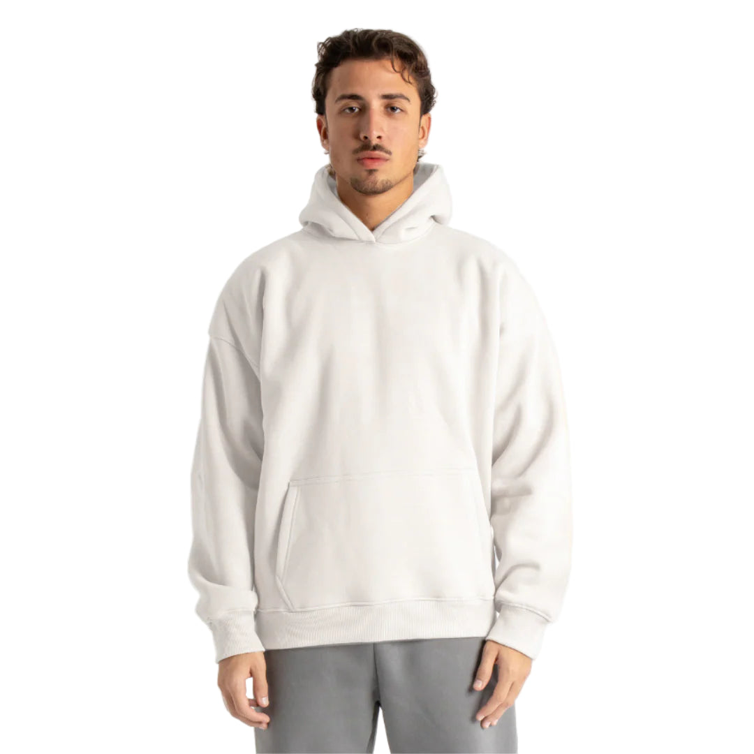 Drop Shoulder Hoodie - White