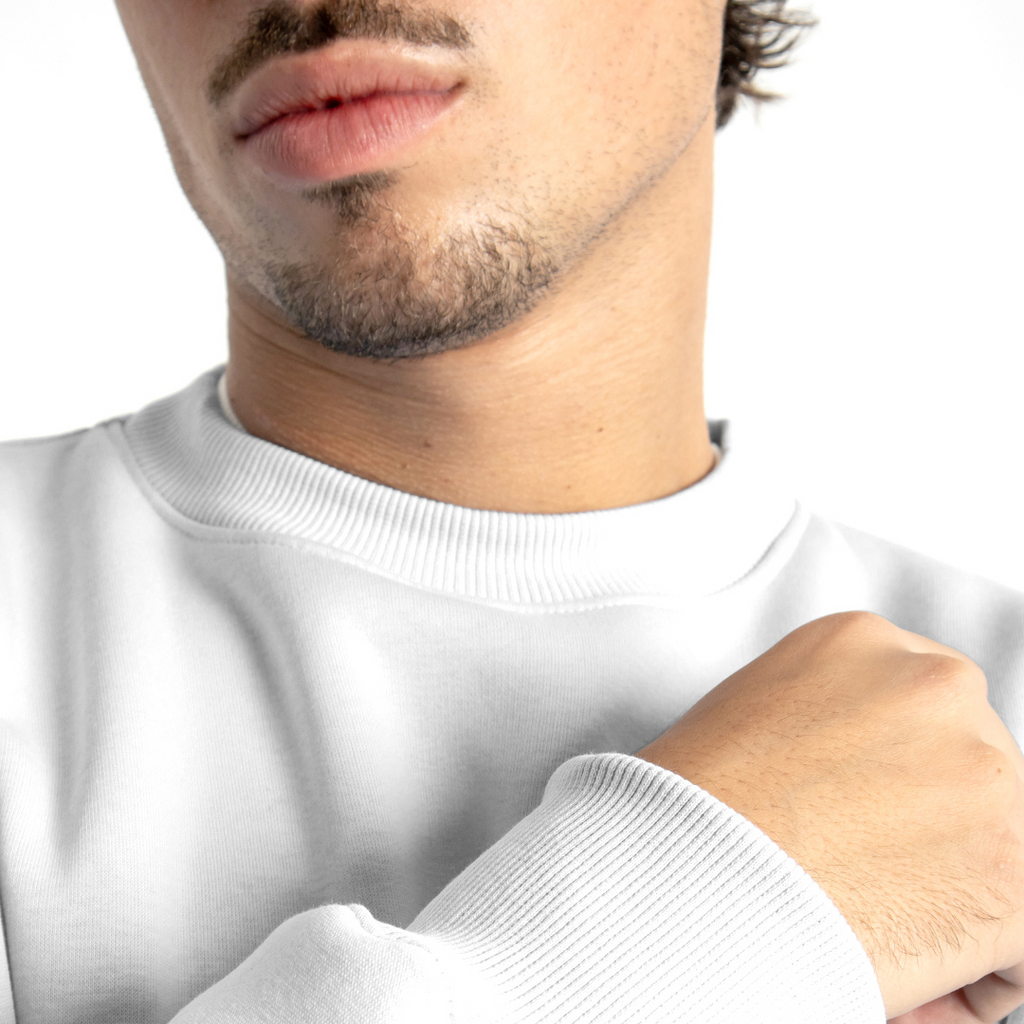 Drop Shoulder Crewneck - White