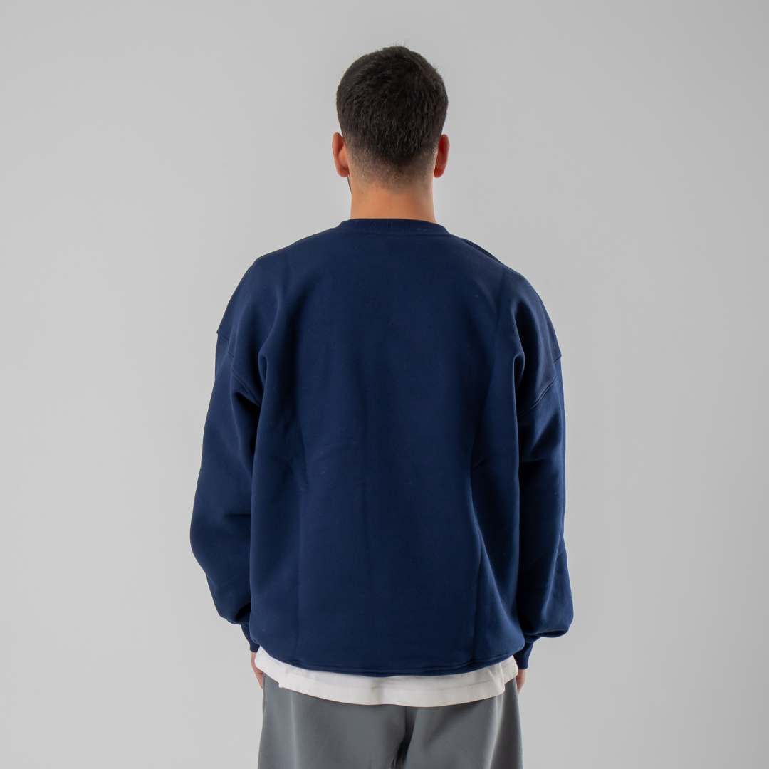 Drop Shoulder Crewneck - Navy