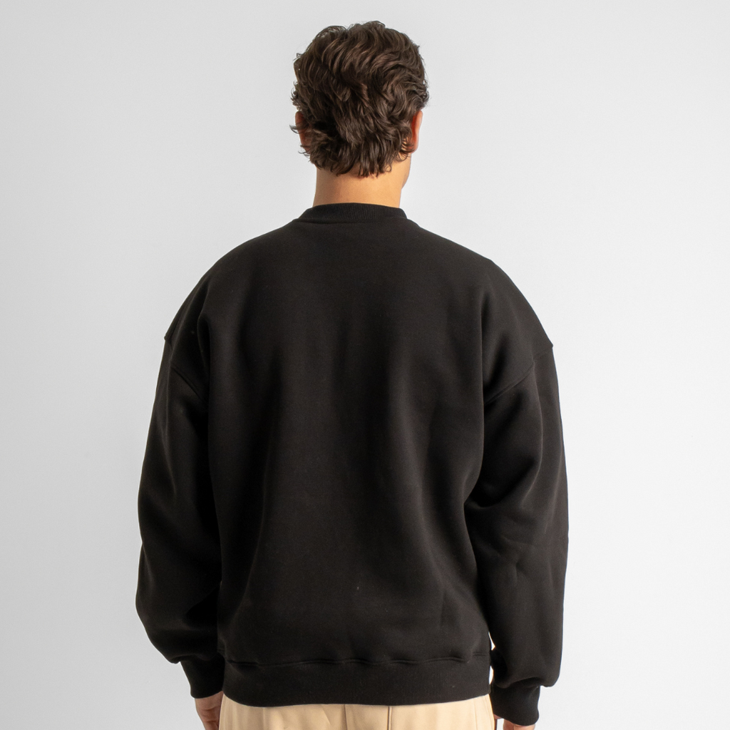 Drop Shoulder Crewneck - Black