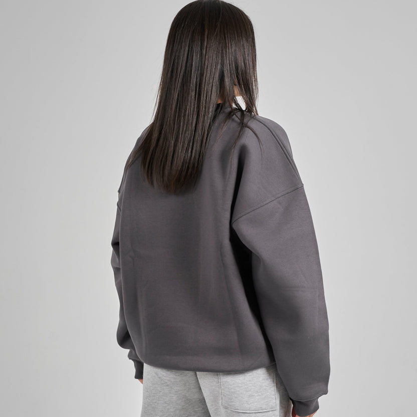 Drop Shoulder Crewneck - Charcoal Grey