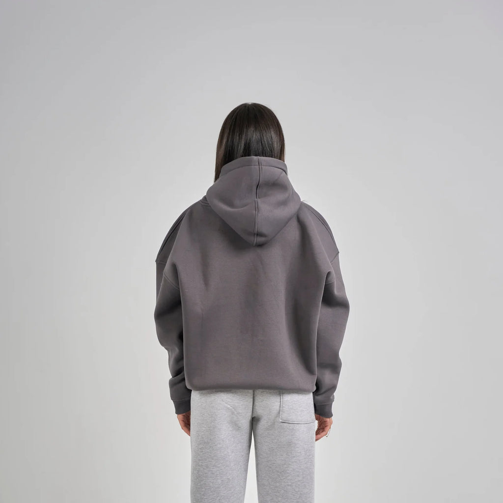 Drop Shoulder Hoodie - Charcoal Grey