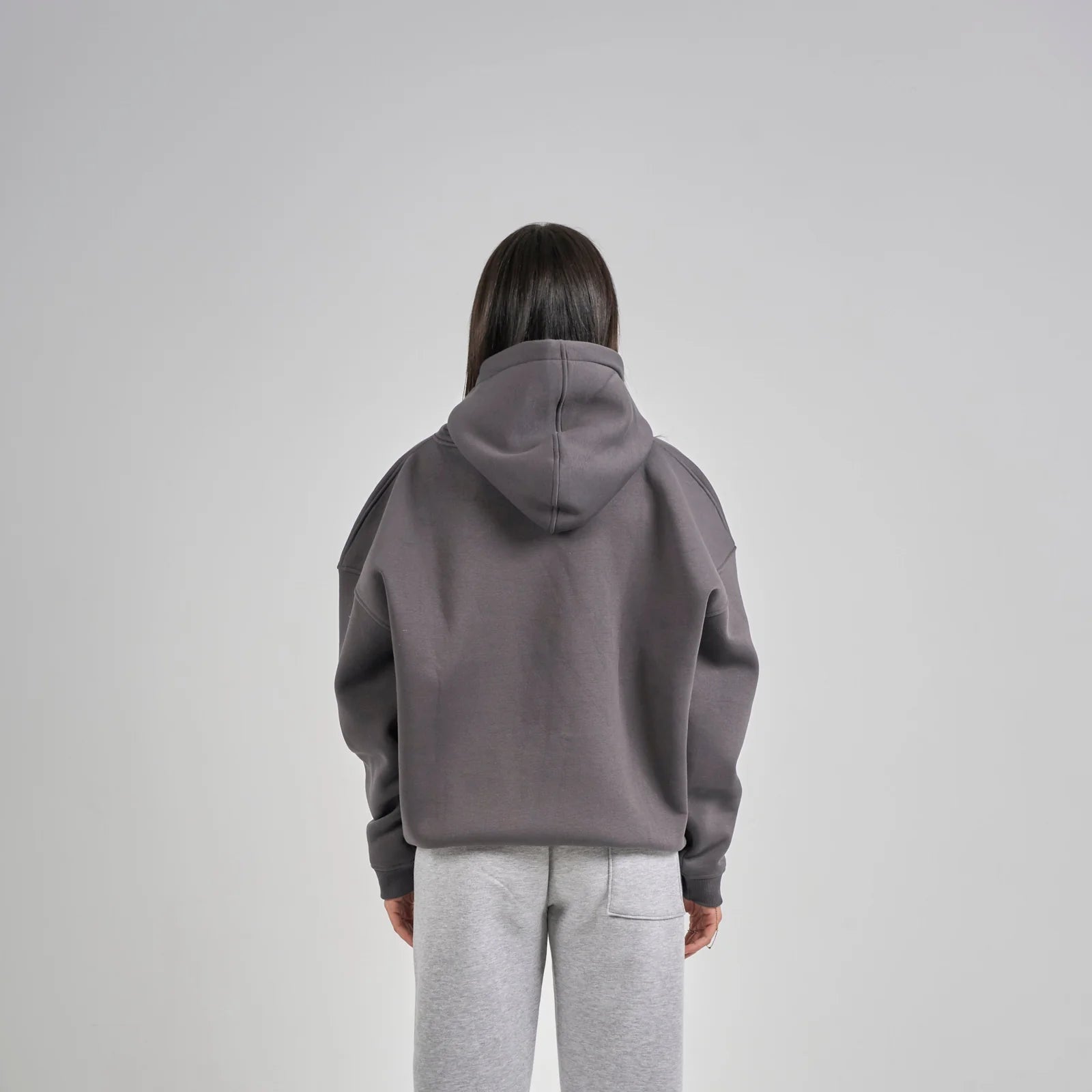 Drop Shoulder Hoodie - Charcoal Grey