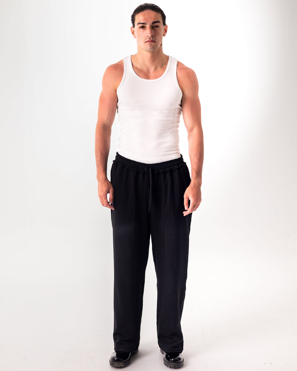 SWEATPANTS "PROPAGANDA" - BLACK VINTAGE WASHED