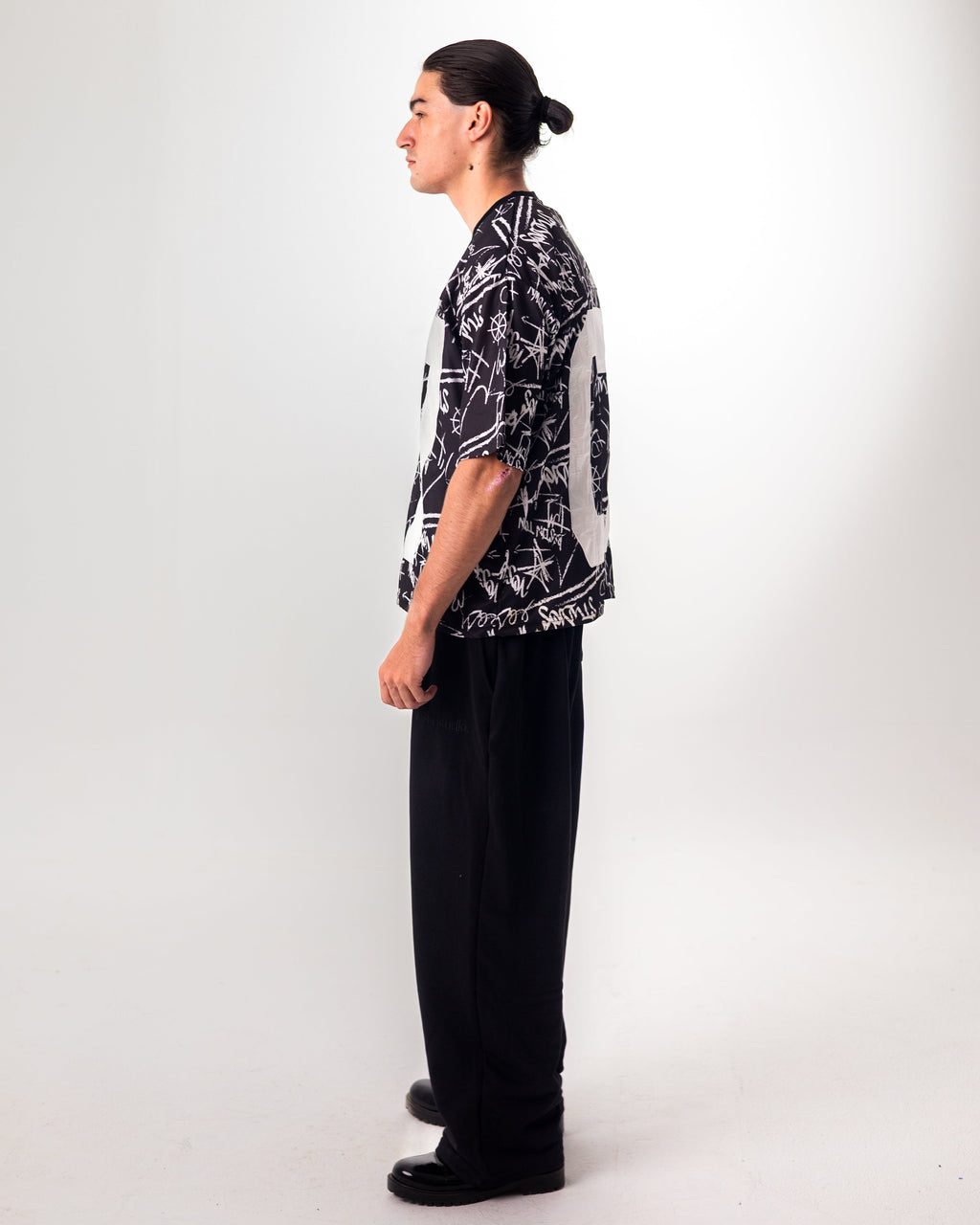 BLACK GRAFITTI JERSEY BOXY TEE