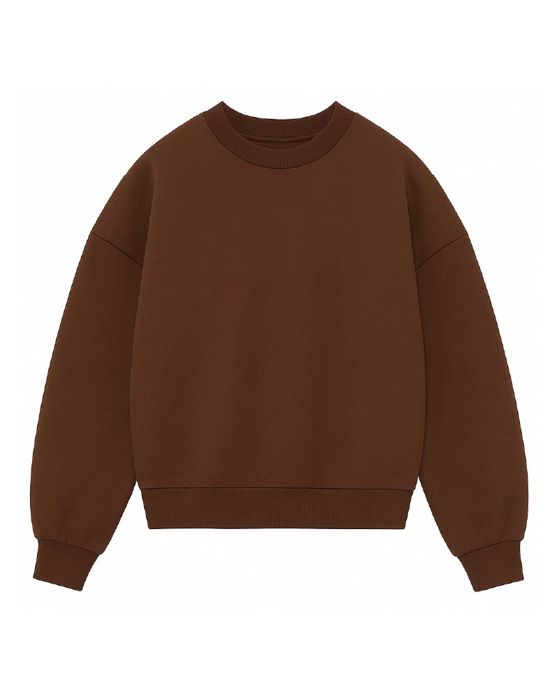 Drop Shoulder Crewneck - Brown