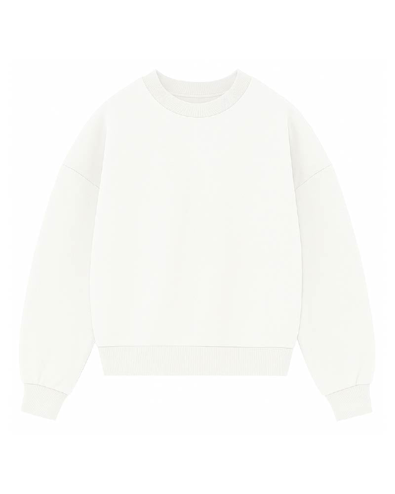 Drop Shoulder Crewneck - White