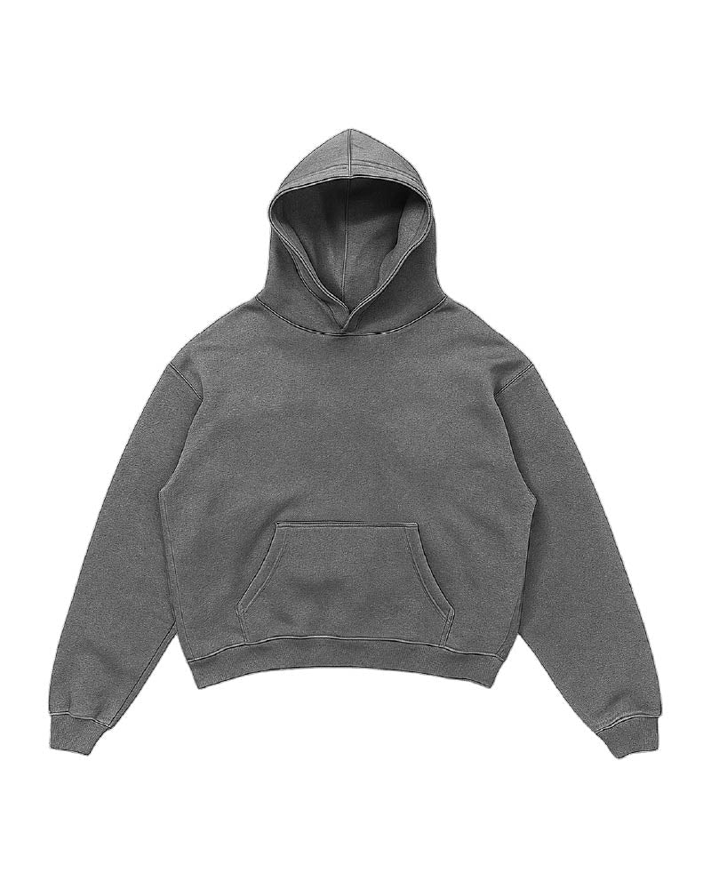 Drop Shoulder Hoodie - Charcoal Grey