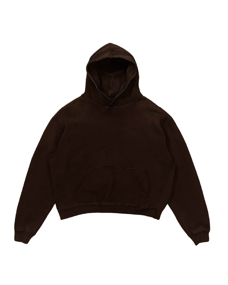 Drop Shoulder Hoodie - Brown