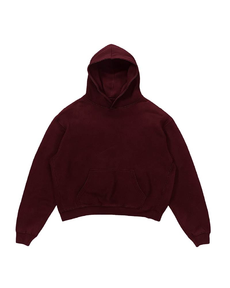 Drop Shoulder Hoodie - Burgundy