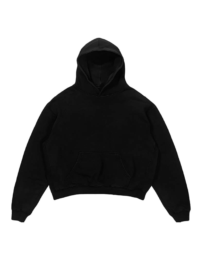 Drop Shoulder Hoodie - Black