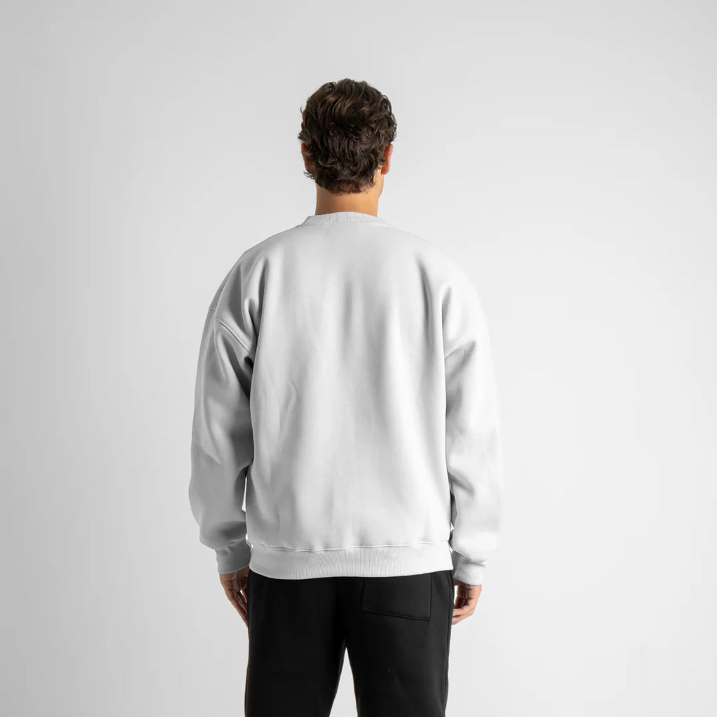 Drop Shoulder Crewneck - White